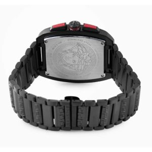 Versace Men’s Quartz Swiss Made Black Stainless Steel Black Dial 42mm Watch VE6H00623