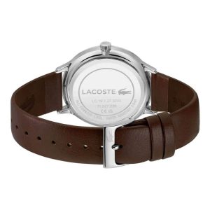 Lacoste Men’s Quartz Brown Leather Strap Blue Dial 42mm Watch 2011227