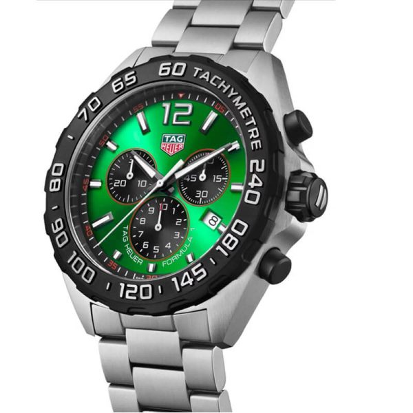 Tag Heuer Formula 1 Men’s Quartz Swiss Made Silver Stainless Steel Green Dial 43mm Watch CAZ101AP.BA0842