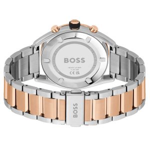 Hugo Boss Men’s Quartz Two Tone Stainless Steel Blue Dial 44mm Watch 1514026