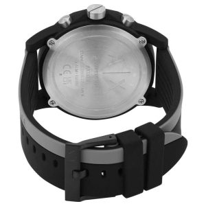 Armani Exchange Men’s Quartz Black & Grey Silicone Strap Black & Grey Dial 45mm Watch AX1331