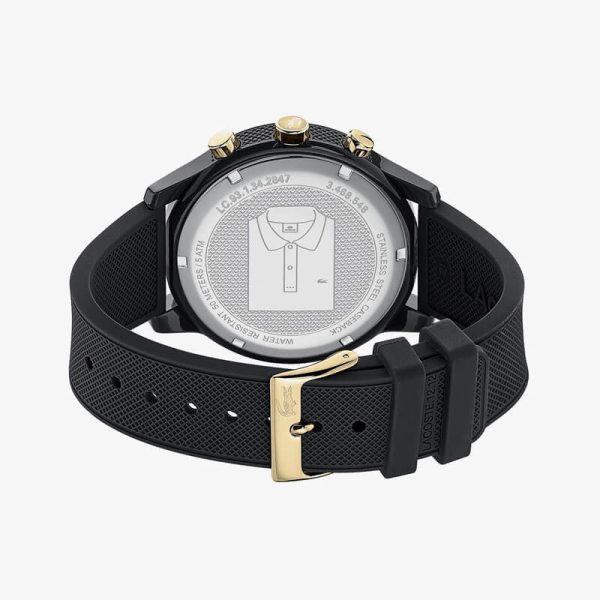 Lacoste Men’s Quartz Black Silicone Strap Black Dial 44mm Watch 2011012
