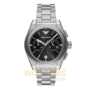 Emporio Armani Men’s Quartz Silver Stainless Steel Black Dial 43mm Watch AR11560