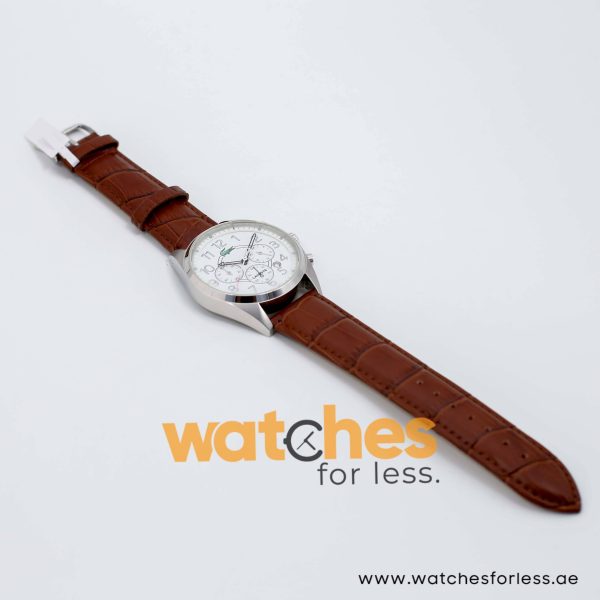 Lacoste Men’s Quartz Brown Leather Strap White Dial 43mm Watch 2010620