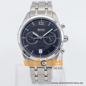Hugo Boss Men’s Quartz Silver Stainless Steel Black Dial 40mm Watch 1512747