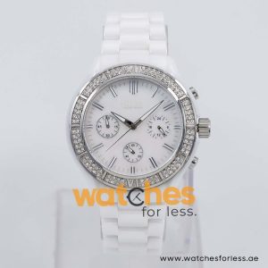 Hugo Boss Women’s Quartz White Ceramic Chain Mother Of Pearl Dial 40mm Watch 1502355