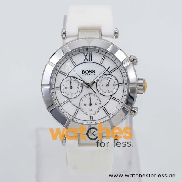 Hugo Boss Women’s Quartz White Silicone Strap Mother Of Pearl Dial 40mm Watch 1502314