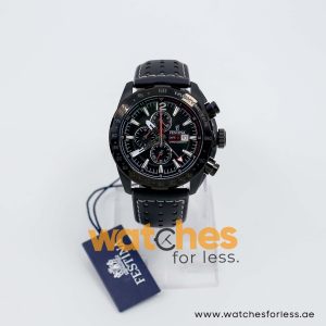 Festina Men’s Quartz Black Leather Strap Black Dial 44mm Watch F20443
