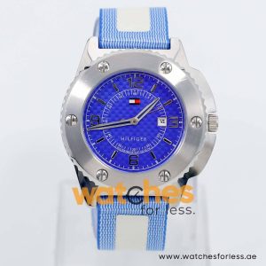 Tommy Hilfiger Women’s Quartz White & Blue Nylon Strap Blue Dial 41mm Watch 1790380