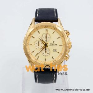 Festina Men’s Quartz Black Hybrid Strap Gold Dial 43mm Watch F20419