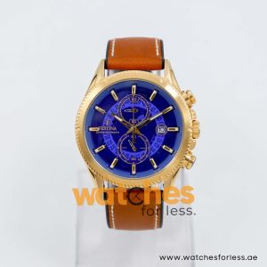 Festina Men’s Quartz Camel Brown Hybrid Strap Blue Dial 43mm Watch F20418/1