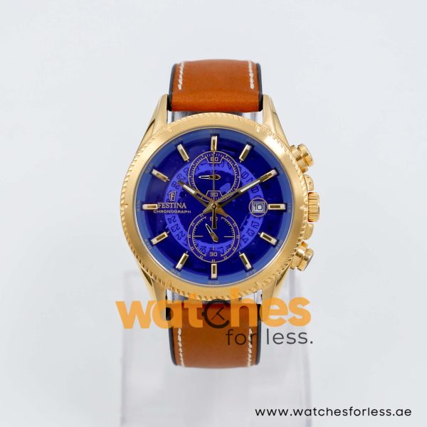 Festina Men’s Quartz Camel Brown Hybrid Strap Blue Dial 43mm Watch F20418/1