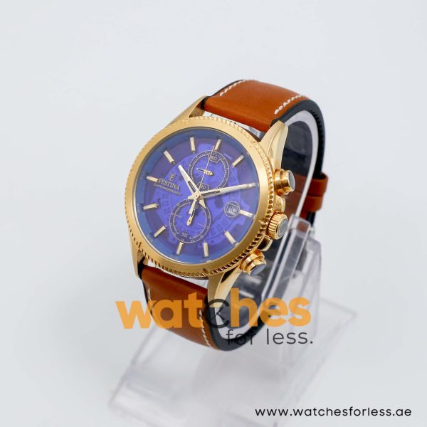 Festina Men’s Quartz Camel Brown Hybrid Strap Blue Dial 43mm Watch F20418/1