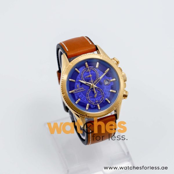 Festina Men’s Quartz Camel Brown Hybrid Strap Blue Dial 43mm Watch F20418/1