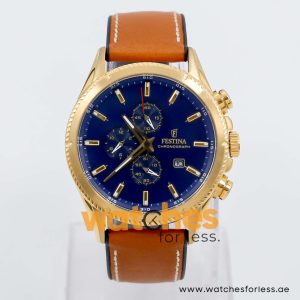 Festina Men’s Quartz Camel Brown Hybrid Strap Blue Dial 43mm Watch F20418/3