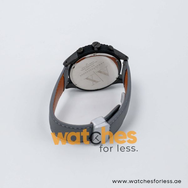 Armani Exchange Men’s Quartz Grey Leather Strap Black Dial 47mm Watch AX1223/3