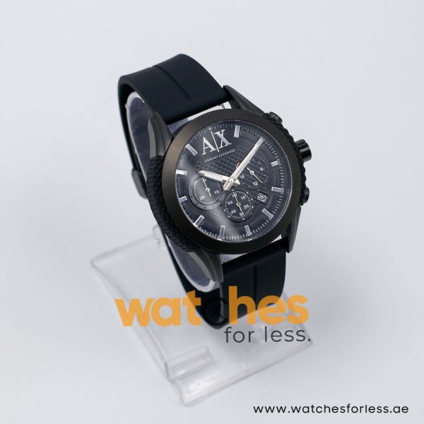 Armani Exchange Men’s Quartz Black Silicone Strap Black Dial 47mm Watch AX1223/1