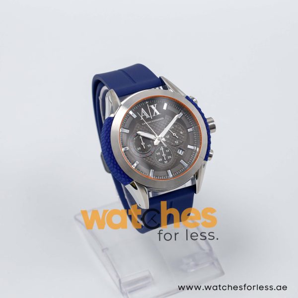 Armani Exchange Men’s Quartz Blue Silicone Strap Grey Dial 47mm Watch AX1386/2