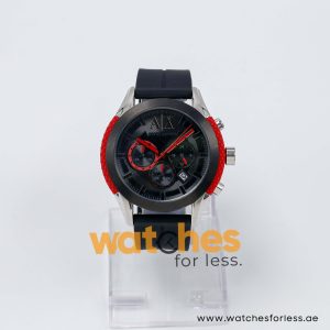 Armani Exchange Men’s Quartz Black Silicone Strap Black Dial 47mm Watch AX1211