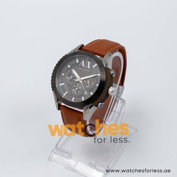 Armani Exchange Men’s Quartz Brown Leather Strap Grey Dial 47mm Watch AX1224