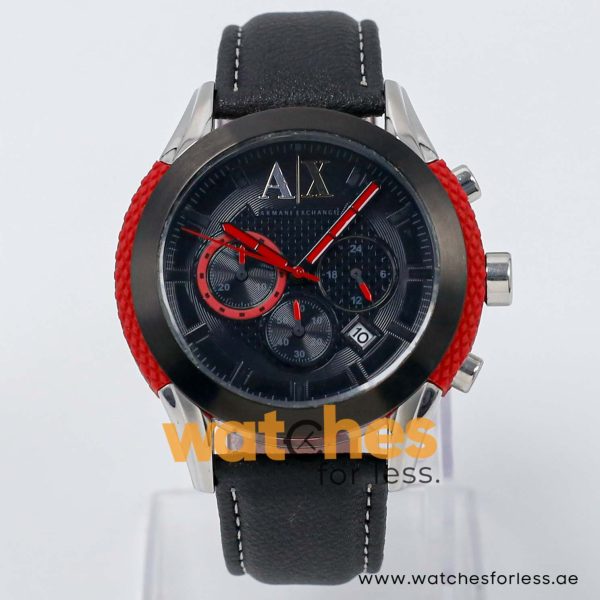 Armani Exchange Men’s Quartz Black Leather Strap Black Dial 47mm Watch AX1211/2 UAE DUBAI AJMAN SHARJAH ABU DHABI RAS AL KHAIMA UMM UL QUWAIN ALAIN FUJAIRAH