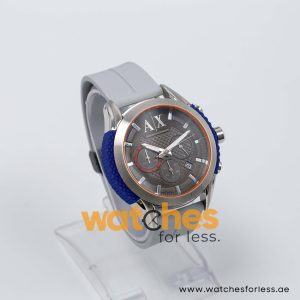 Armani Exchange Men’s Quartz Light Grey Silicone Strap Brown Dial 47mm Watch AX1386/1