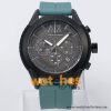 Armani Exchange Men’s Quartz Sea Green Silicone Strap Grey Dial 47mm Watch AX1212/3