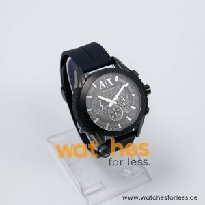 Armani Exchange Men’s Quartz Black Silicone Strap Grey Dial 47mm Watch AX1212/4