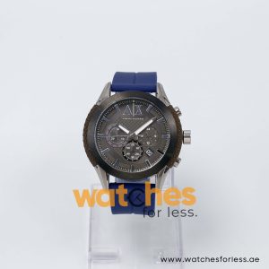 Armani Exchange Men’s Quartz Blue Silicone Strap Grey Dial 47mm Watch AX1224/1
