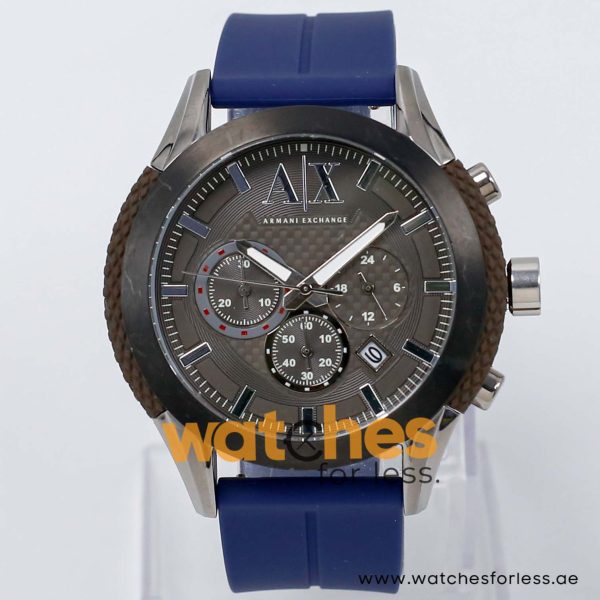 Armani Exchange Men’s Quartz Blue Silicone Strap Grey Dial 47mm Watch AX1224/1