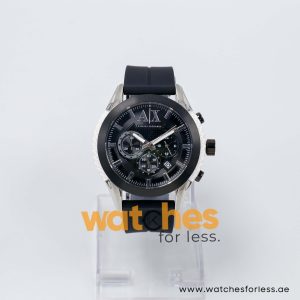 Armani Exchange Men’s Quartz Black Silicone Strap Black Dial 47mm Watch AX1225/2