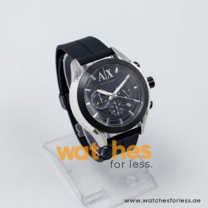 Armani Exchange Men’s Quartz Black Silicone Strap Black Dial 47mm Watch AX1225/2