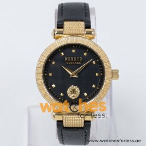 Versus by Versace Women’s Quartz Black Leather Strap Black Dial 36mm Watch VSP430129