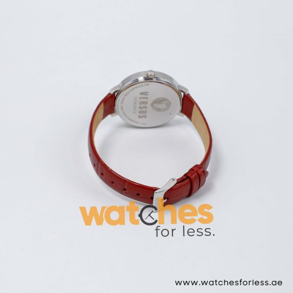 Versus by Versace Women’s Quartz Maroon Leather Strap White Dial 36mm Watch VSP1S0819/1