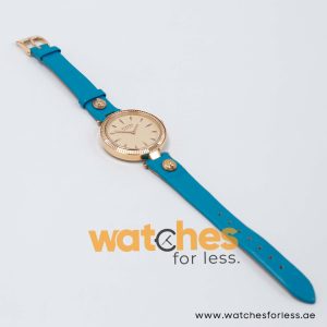 Versus by Versace Women’s Quartz Sea Green Leather Strap Rose Gold Dial 34mm Watch VSPE00819