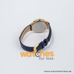 Versus by Versace Women’s Quartz Navy Blue Leather Strap Gold Dial 36mm Watch VSP321326