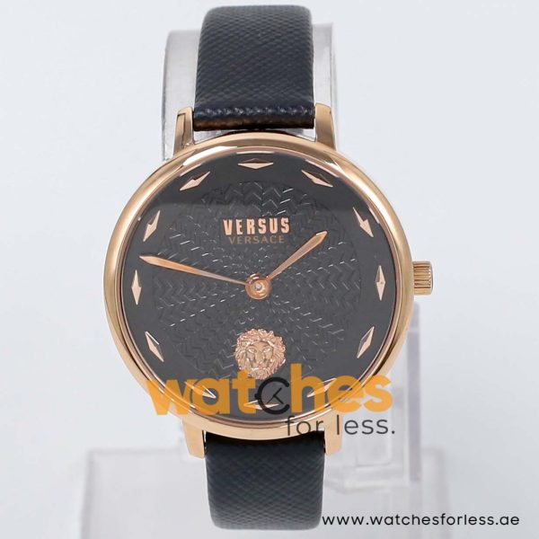 Versus by Versace Women’s Quartz Black Leather Strap Black Dial 36mm Watch VSP1S0119/1 UAE DUBAI AJMAN SHARJAH ABU DHABI RAS AL KHAIMA UMM UL QUWAIN ALAIN FUJAIRAH