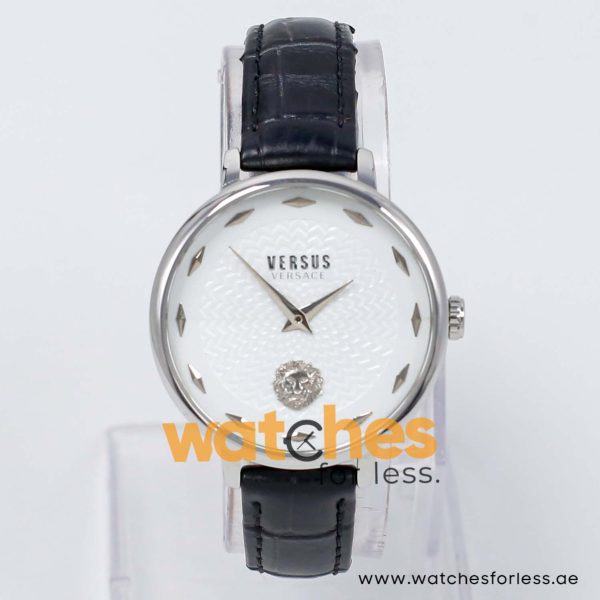 Versus by Versace Women’s Quartz Black Leather Strap White Dial 36mm Watch VSP489631