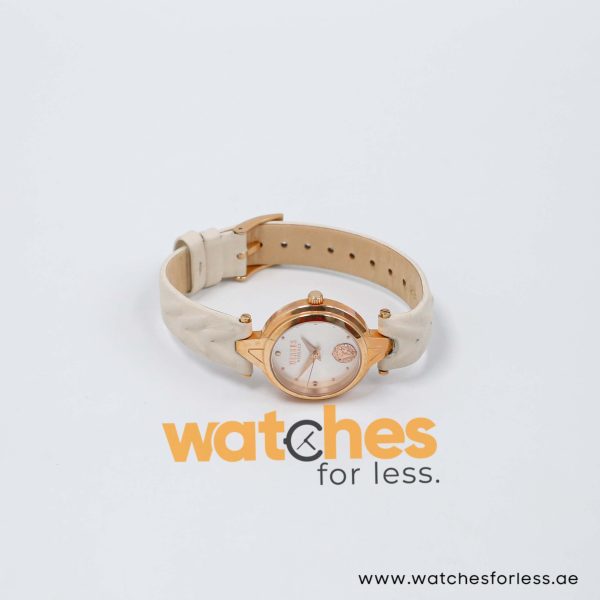 Versus by Versace Women’s Quartz Off-White Leather Strap Silver Dial 28mm Watch VSP489632
