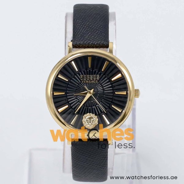 Versus by Versace Women’s Quartz Black Leather Strap Black Dial 34mm Watch VSP1F0221
