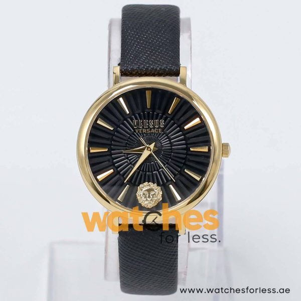 Versus by Versace Women’s Quartz Black Leather Strap Black Dial 34mm Watch VSP1F0221