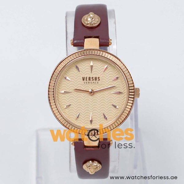 Versus by Versace Women’s Quartz Plum Leather Strap Rose Gold Dial 34mm Watch VSPEO0411 UAE DUBAI AJMAN SHARJAH ABU DHABI RAS AL KHAIMA UMM UL QUWAIN ALAIN FUJAIRAH