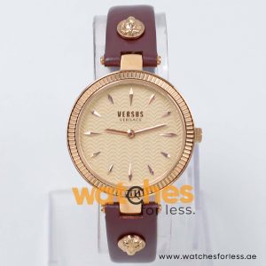 Versus by Versace Women’s Quartz Plum Leather Strap Rose Gold Dial 34mm Watch VSPEO0411