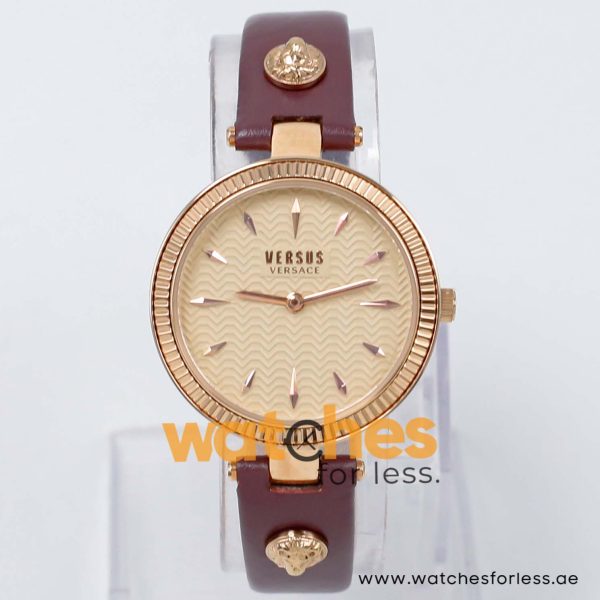 Versus by Versace Women’s Quartz Plum Leather Strap Rose Gold Dial 34mm Watch VSPEO0411 UAE DUBAI AJMAN SHARJAH ABU DHABI RAS AL KHAIMA UMM UL QUWAIN ALAIN FUJAIRAH