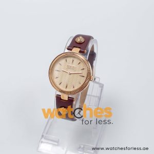 Versus by Versace Women’s Quartz Plum Leather Strap Rose Gold Dial 34mm Watch VSPEO0411