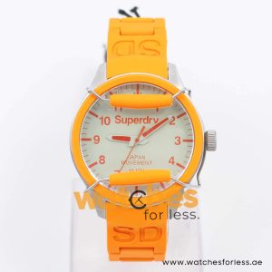 Superdry Unisex Quartz Orange Silicone Chain Light Green Dial 44mm Watch STG1250
