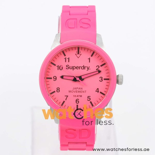 Superdry Women’s Quartz Pink Silicone Chain Pink Dial 39mm Watch SYL120P