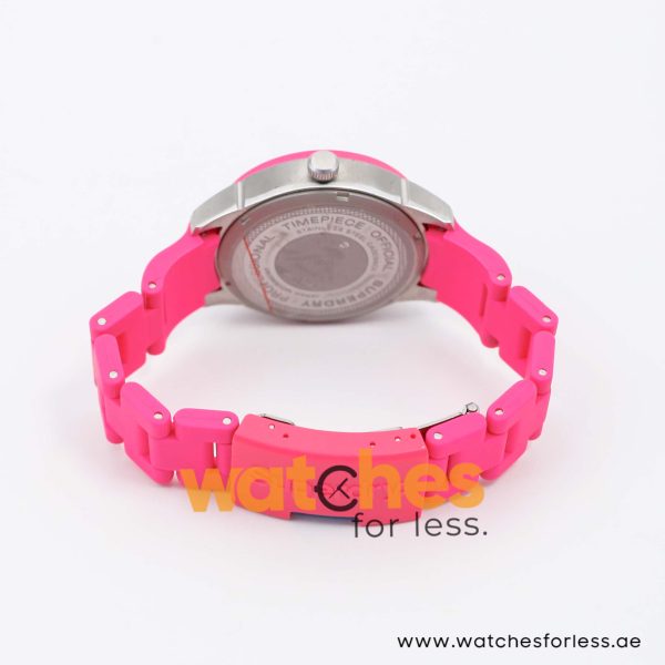Superdry Women’s Quartz Pink Silicone Chain Pink Dial 39mm Watch SYL120P