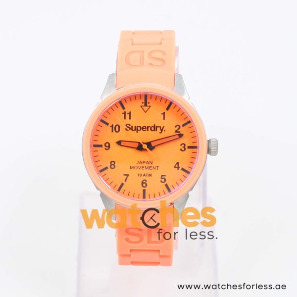 Superdry Women’s Quartz Orange Silicone Chain Orange Dial 39mm Watch SYL125PP