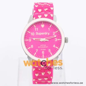 Superdry Women’s Quartz Pink Silicone Chain Pink Dial 39mm Watch SYL137P